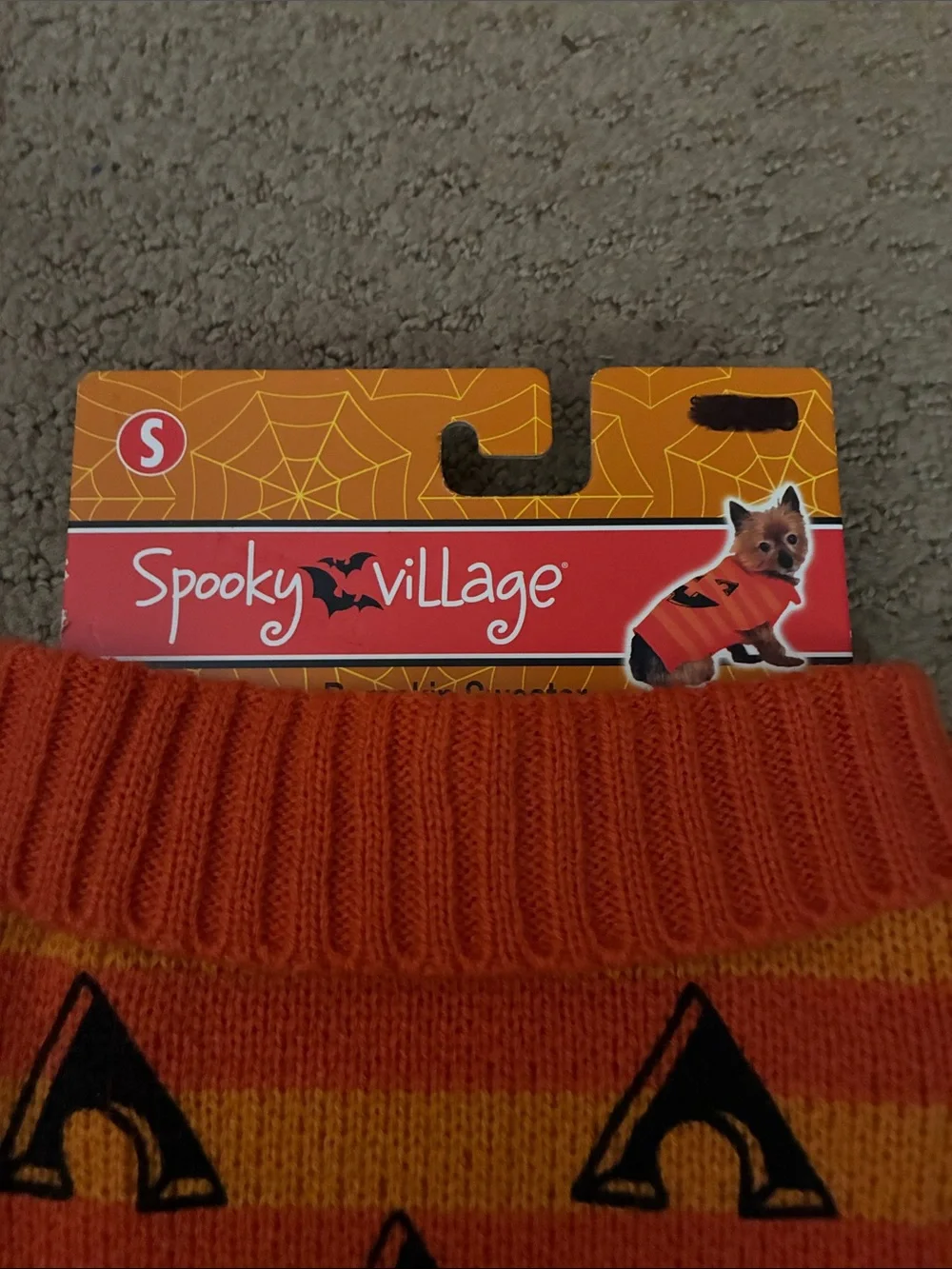 Orange Striped Pumpkin dog Costume Sweater